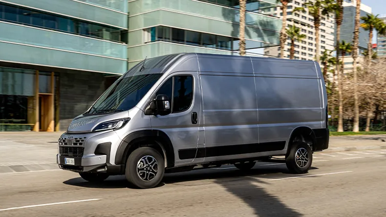 Fiat E-Ducato electric van, a large electric van available in the UK with up to 230 miles WLTP range - brumble.co.uk